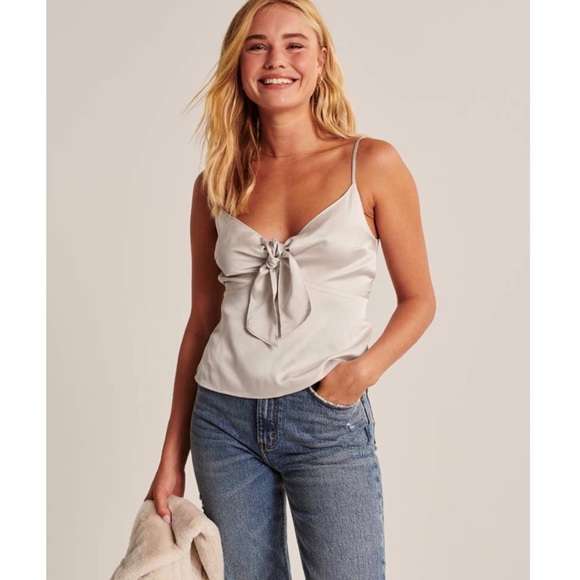 Satin Tie-Front Cami